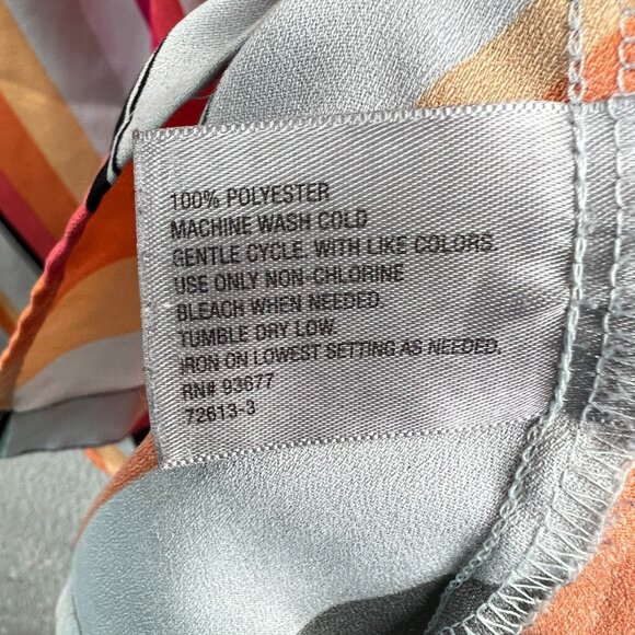 Worthington‎ Womens Top 2X Gray Pink Striped Button Front Sleeveless Shirt - Picture 4 of 8